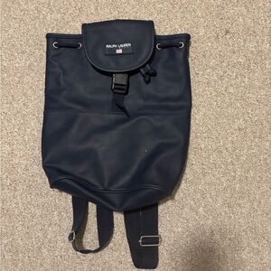 Ralph Lauren polo sport Navy Drawstring Flap Backpack